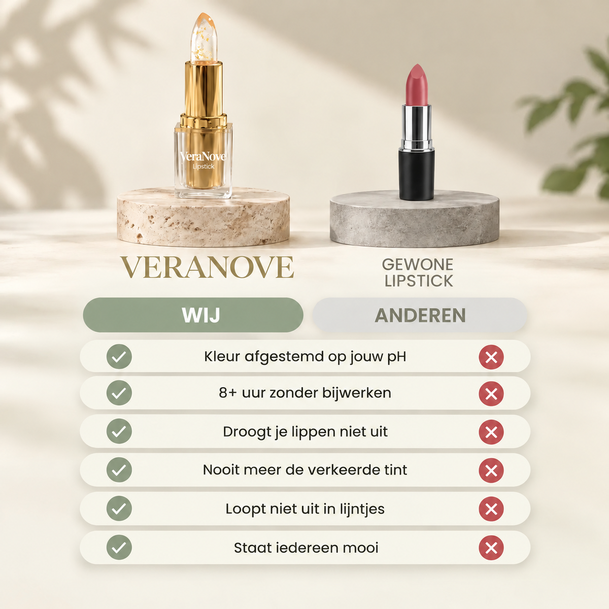 VeraNove lipstick voor rijpere lippen